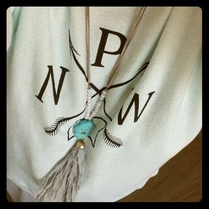 Suede tassel Turquoise necklace